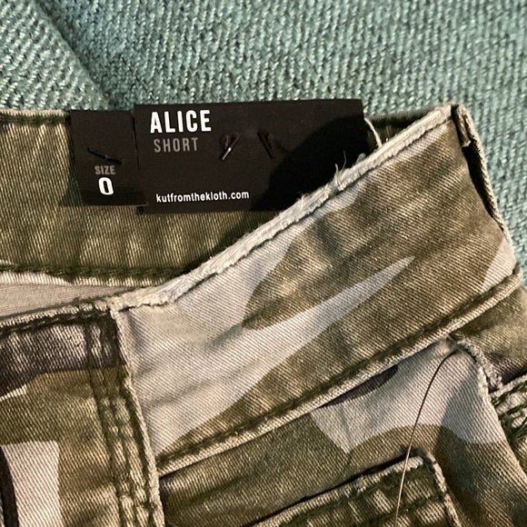 Kut from the Kloth Alice Camo Cutoff Denim Shorts - Picture 3 of 8